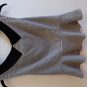 Attractive Papaya dressy black & white striped lined tank Size L